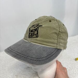 Vtg 90s Streetwear No Contest! Khaki Green Embroidered Snap Back Hat